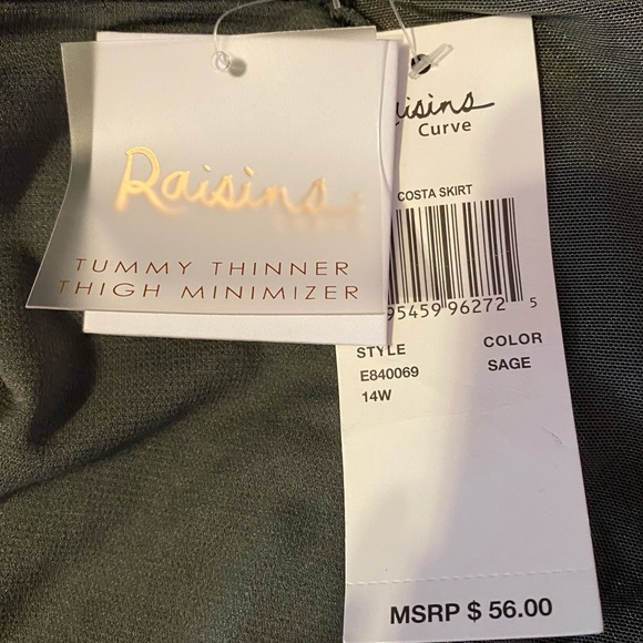 Raisins Curve Swim Skirt Costa Calina Gray Tummy Thinner Women’s Size 14W - Picture 12 of 14